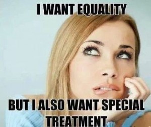 woman wants equality special treatment