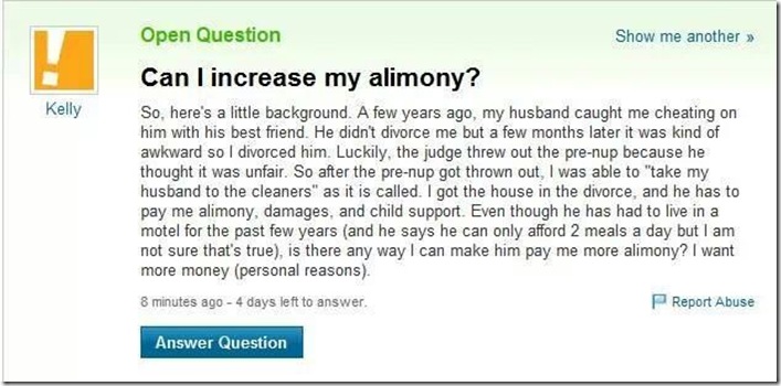 woman adultery asking can I increase my alimony